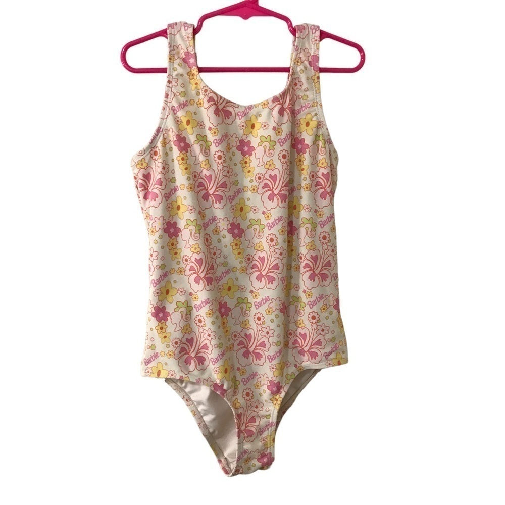 3/$15 x Forever 21 girls ONE PIECE floral hibiscus print bathing suit size 9/10